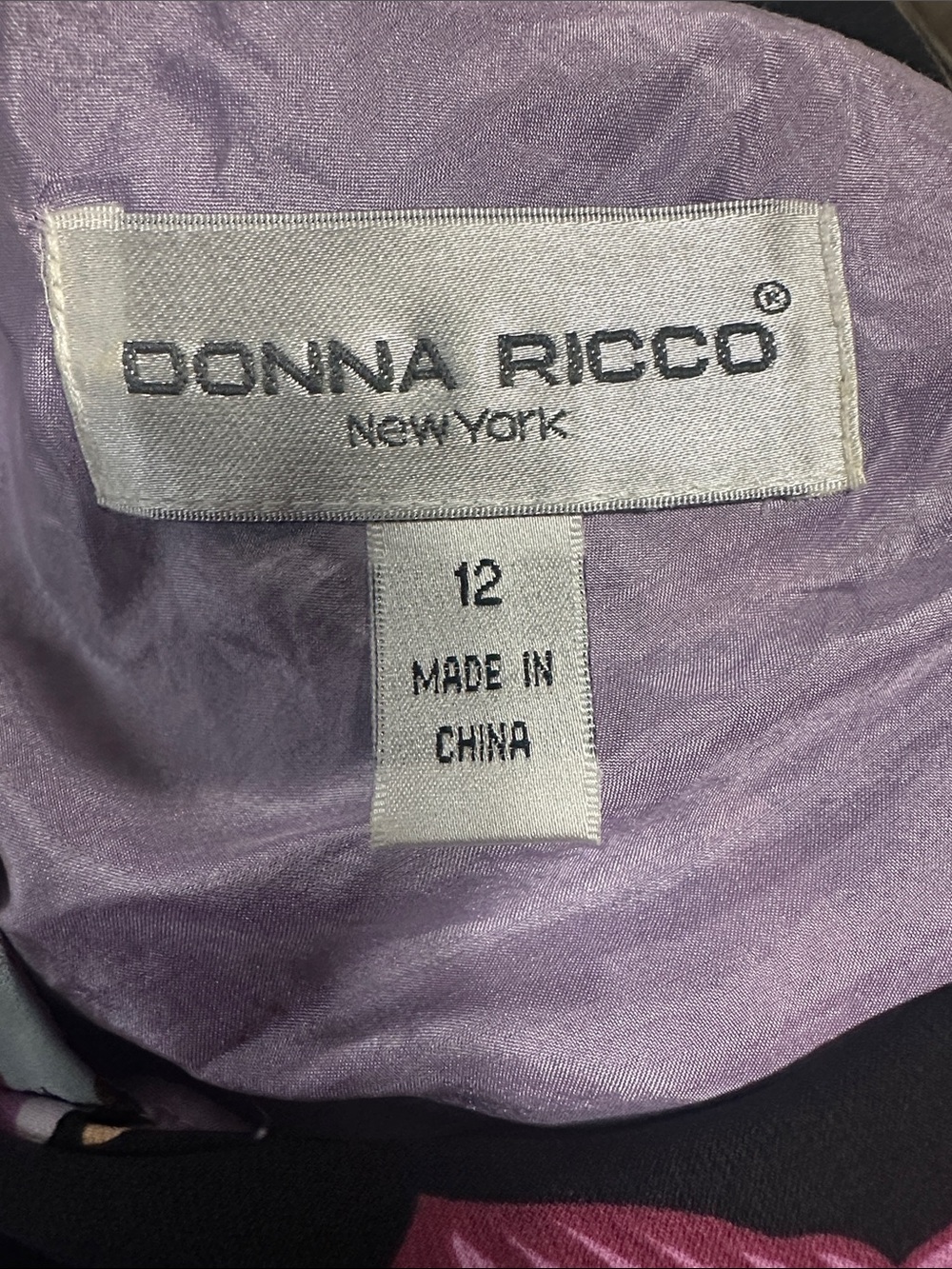 Donna Ricco 100% Silk Floral Maxi Dress 12 Draped Cowl Neck Y2K Style - Picture 5 of 7